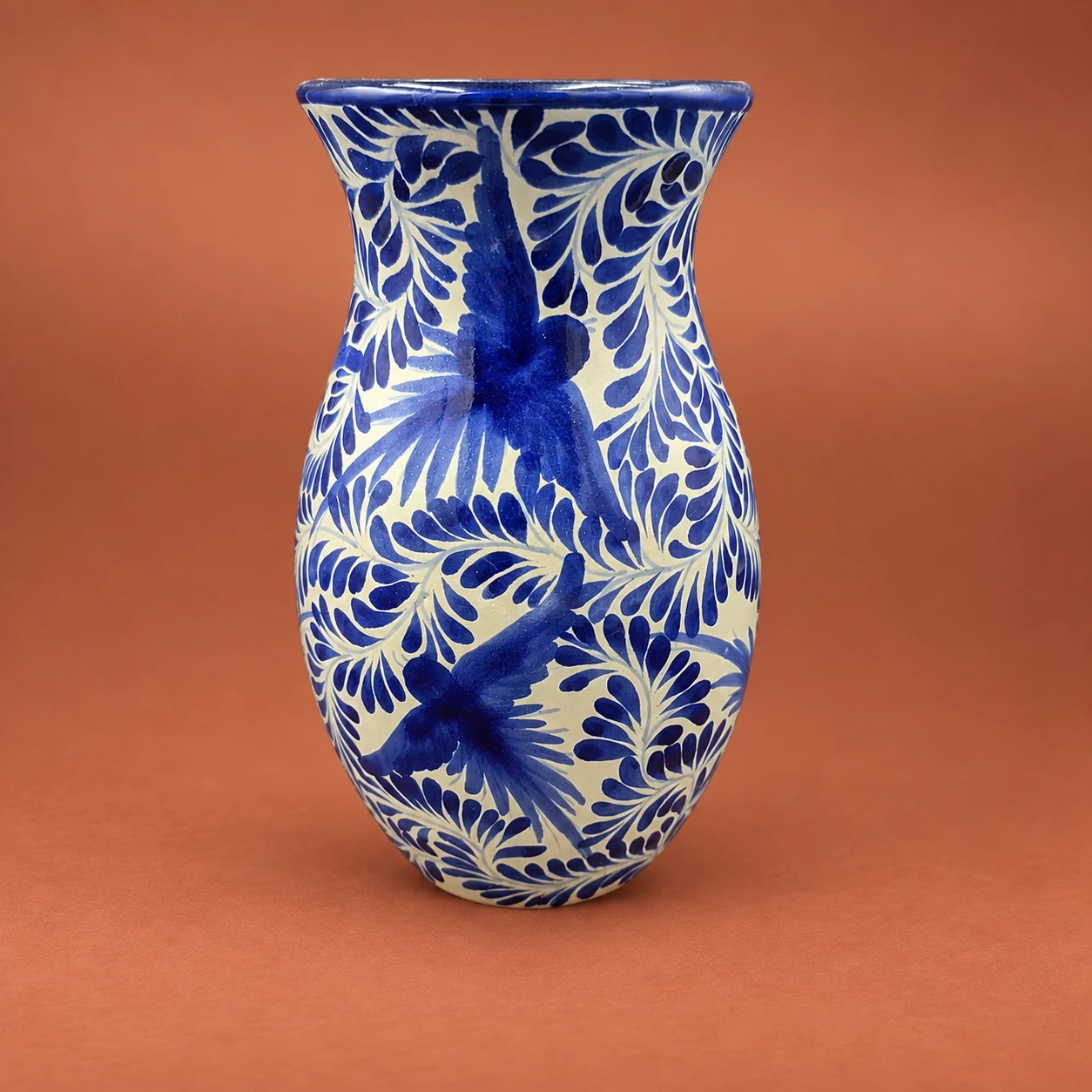 Florero · motivos en azul